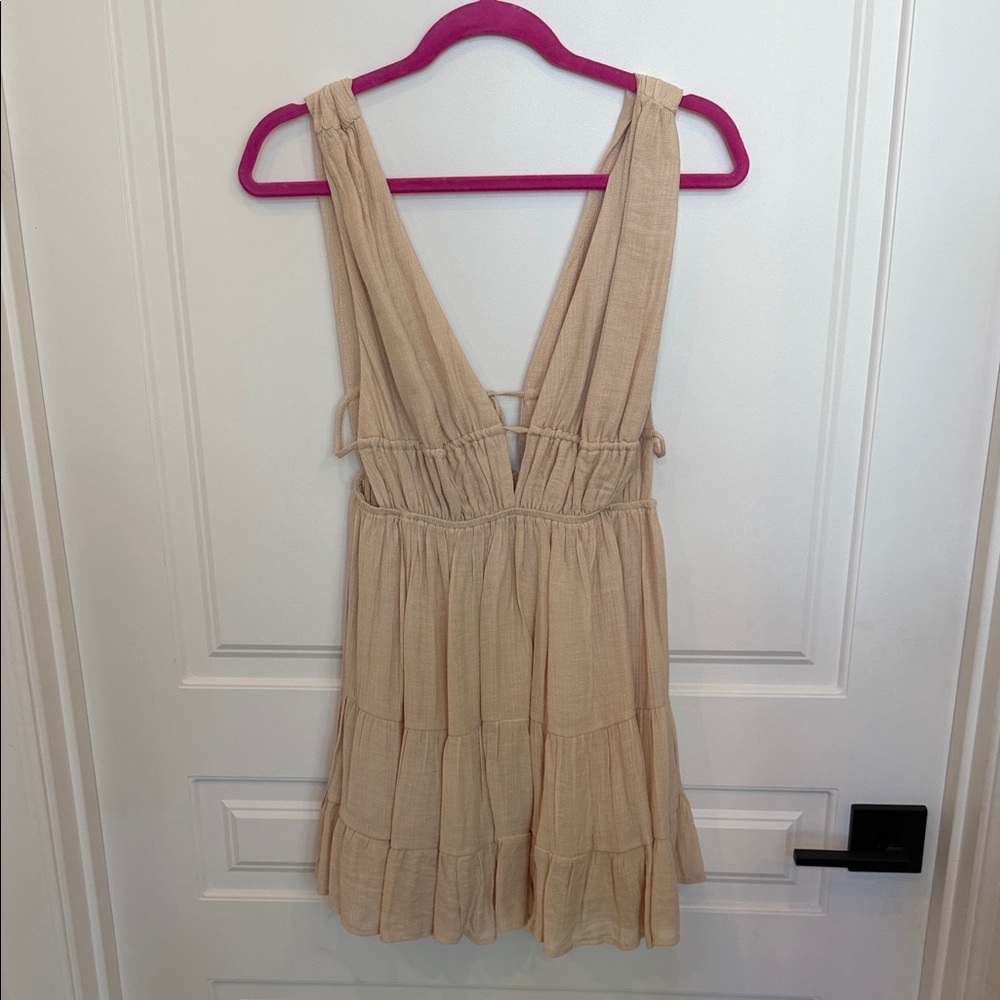 Cute Beige Mini Dress